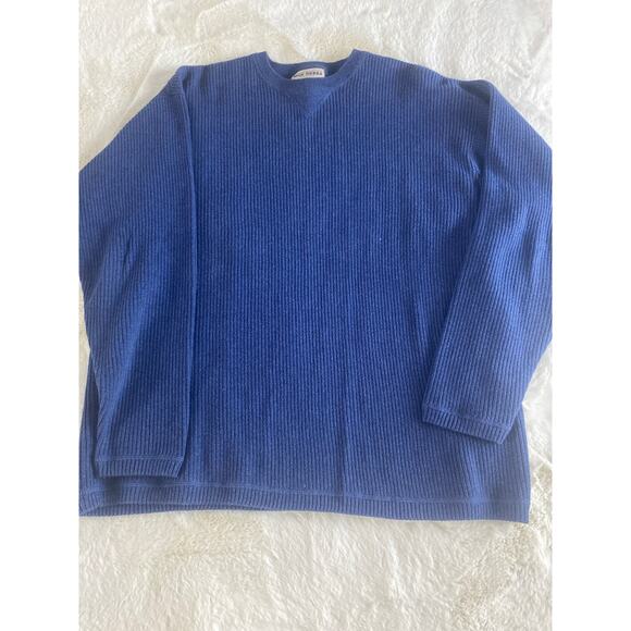 Vintage High Sierra Blue Ribbed‎ Soft Cotton Crewneck Pullover Sweater Mens Sz L - Picture 3 of 7